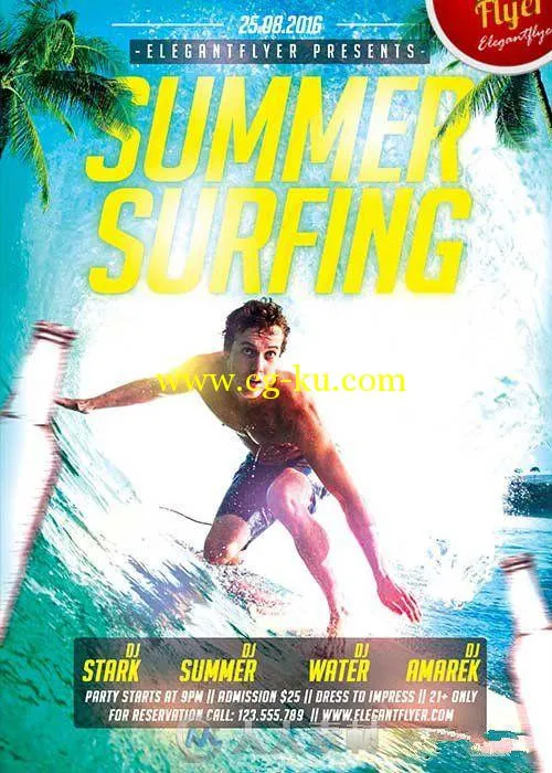 夏日冲浪活动海报展示PSD模板Summer_Surfing的图片1