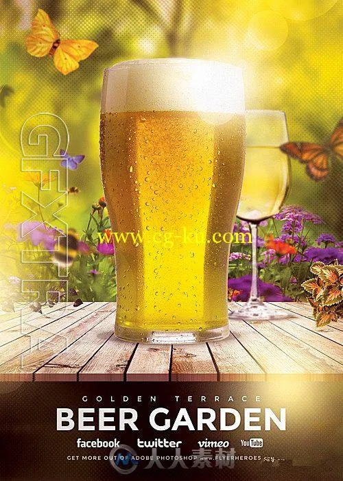 啤酒花园展示PSD模板v1_Beer Garden Flyer的图片1