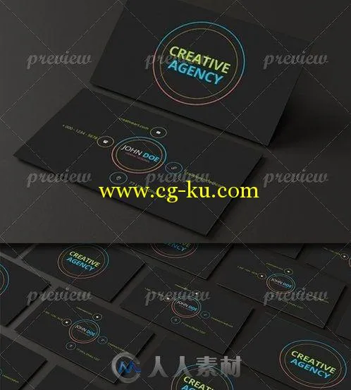 智能机器风格名片PSD模板Android Style Business Card Design 2848的图片1