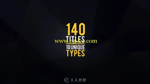 140个流行时尚实用的文字字幕标题动画AE模板 140 Titles Pack (10 popular types)的图片1
