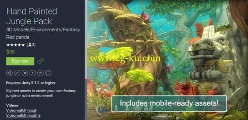 手绘丛林Unity 3D模型资源包 Hand Painted Jungle Pack 1.0 unity3d asset的图片1