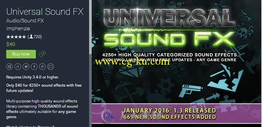 实用的音乐音效素材包 Universal Sound FX 1.3 unity3d asset的图片1