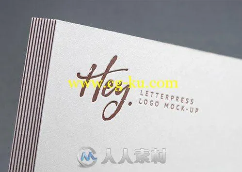 书信铅印展示PSD模板PSD Mock-Up - Letterpress Logo 2016的图片1