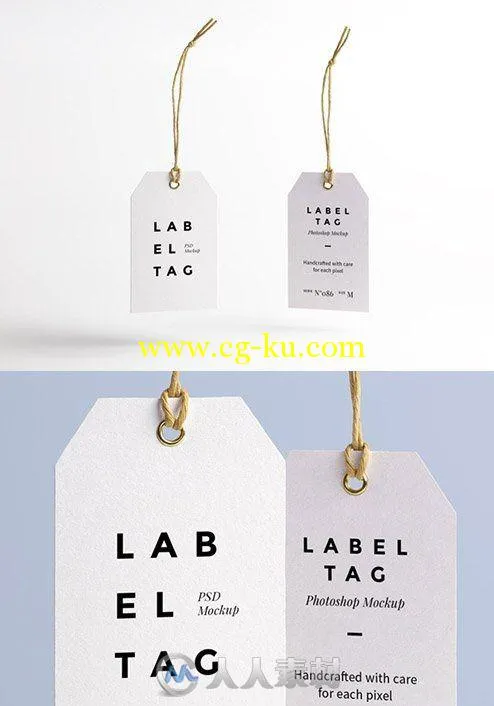 白色标签展示PSD模板PSD Mock-Up - Label Tag 2016的图片1