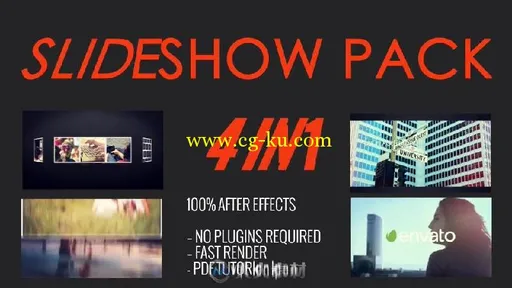 4合1的图片视频照片幻灯片相册动画AE模板 SlideShow Pack 4 in 1的图片1