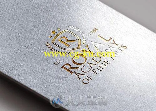 金色压线LOGO展示PSD模板PSD Mock-Up - Gold Foil Logo的图片1