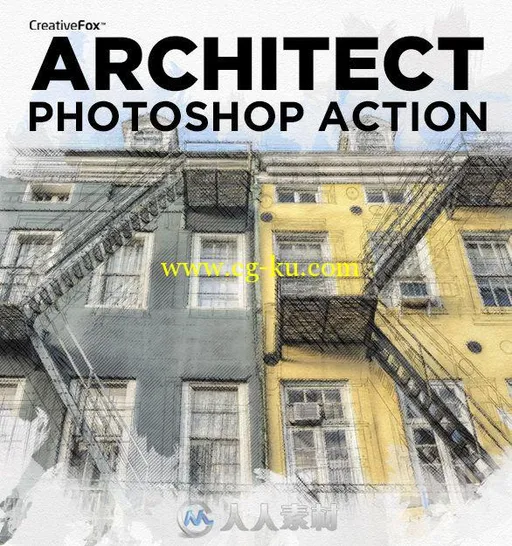 彩色绘画风格PS动作Architect Photoshop Action - Sketch Effect Creator 16564946的图片2