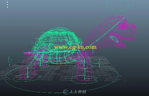 绿色卡通乌龟3D模型的图片2