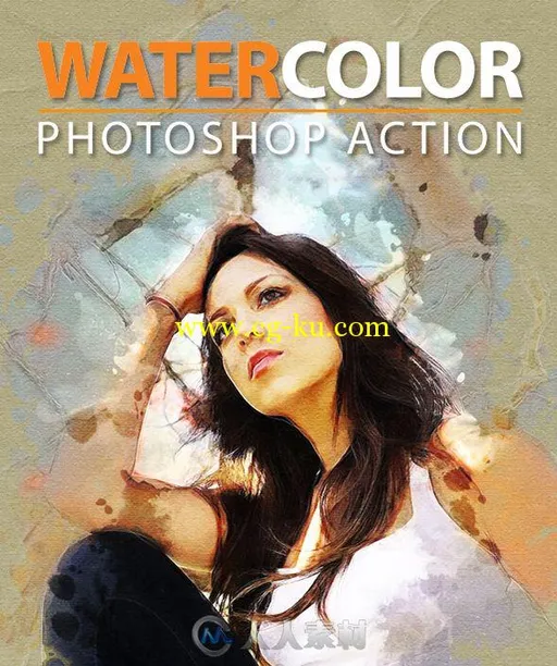 水彩画效果照片处理PS动作Watercolor Photoshop Action 16682144的图片1