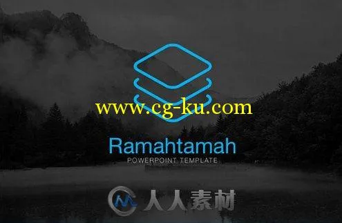 蓝调风格展示PPT模板Ramahtamah PowerPoint Template的图片2