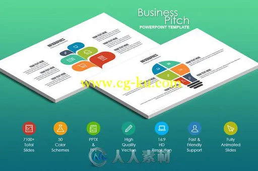 生意场展示PPT模板Business Pitch Powerpoint Template的图片1