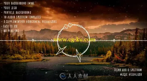 纯净的音频频谱音乐展台AE模板 Videohive Clean Audio Spectrum Music Visualizer的图片3