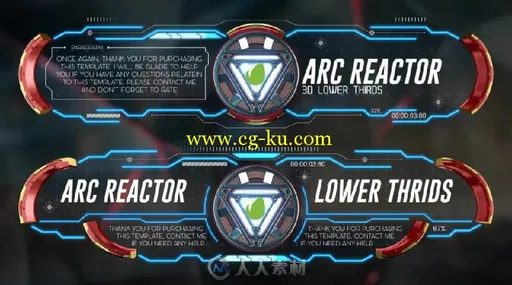 45组徽标降低三分之二Logo标志演绎AE模板 Videohive 45 Arc Reactor Lower...的图片3