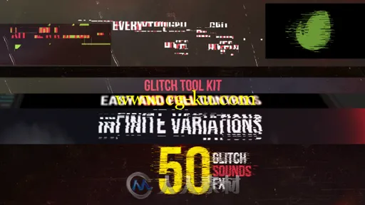 50个阴柔温暖的声音效果工具箱AE模版 Videohive Glitch Tool Kit 13924284的图片1