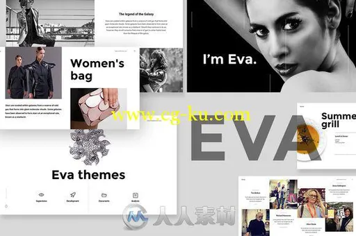 EVA爱娃风格PPT模板Eva Keynote Presentation的图片1