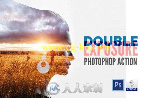 双曝光照片叠加特效PS动作Double Exposure Photoshop Action的图片2