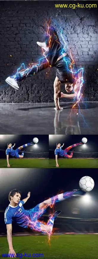 能量火花特效PS动作Electric Energy Photoshop Action 16607820的图片1