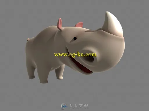 Q版犀牛3D模型的图片1