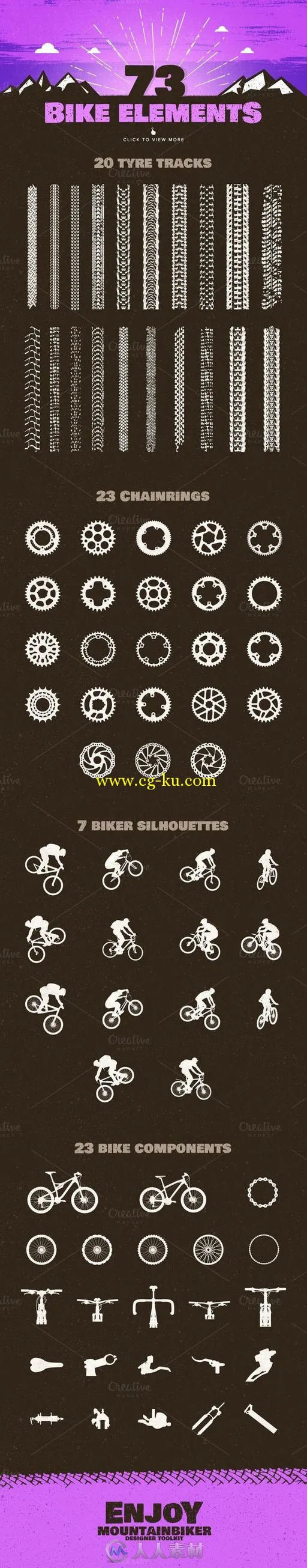 自行车登山标志制作套件PSD模板The Mountainbiker -Designer Logo Kit的图片3