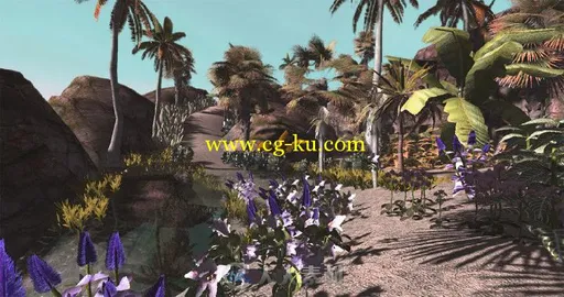 unity3d游戏模型Tropical Island Foliage Pack热带岛屿植物花树岩石的图片1