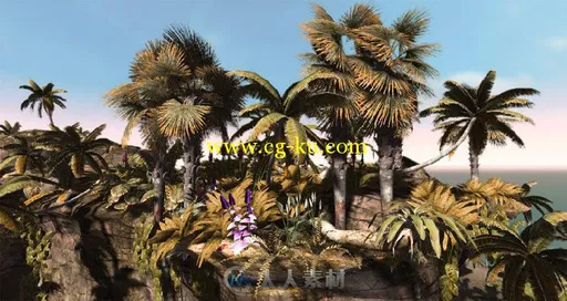 unity3d游戏模型Tropical Island Foliage Pack热带岛屿植物花树岩石的图片2