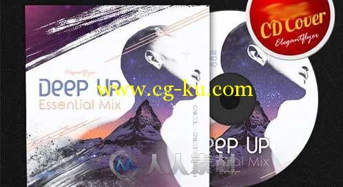 星夜深空CD封面展示PSD模板Deep_Up_CD_Cover_D001的图片1