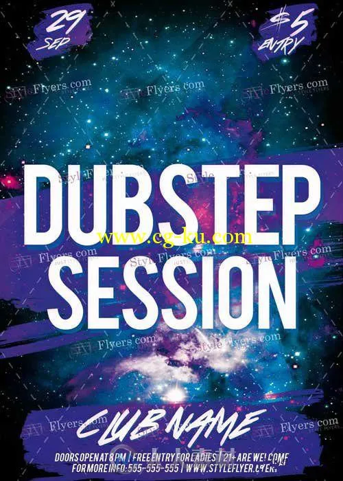 电子会议海报展示PSD模板dubstep_session_PSD_Flyer_Template的图片1