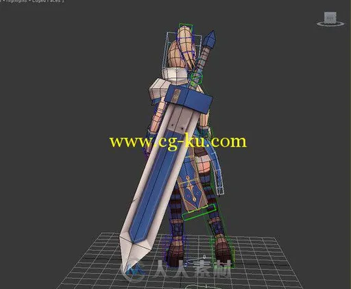 unity3d游戏人物模型女剑士3D模型的图片1