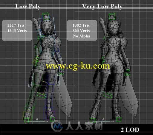 unity3d游戏人物模型女剑士3D模型的图片3