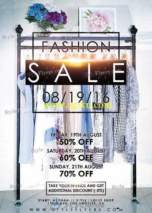 时尚销售海报展示PSD模板Fashion_Sale_PSD_Flyer_Template的图片1