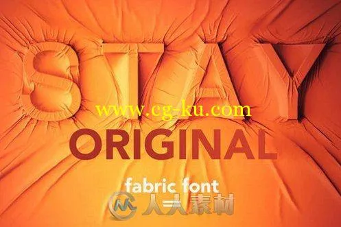 纺织物覆盖效果字体展示PSD模板Fabric Font的图片2