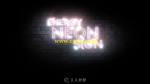 时尚绚丽霓虹灯闪亮显示标志AE模板 Videohive Energy Neon Sign 17025795的图片3