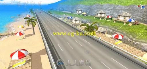 环岛公路赛道环境Unity3D资源素材的图片1