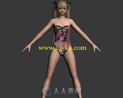 女孩泳装3D模型的图片1