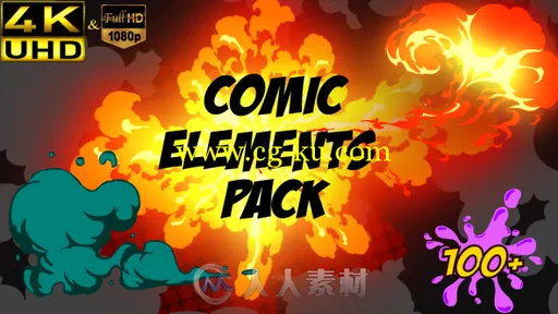 色彩鲜艳的漫画元素LOGO演绎AE模板 Videohive Comic Element Pack 16933861的图片1