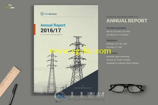 40页年度报告indesign排版模板Annual Report - 40 pages的图片1