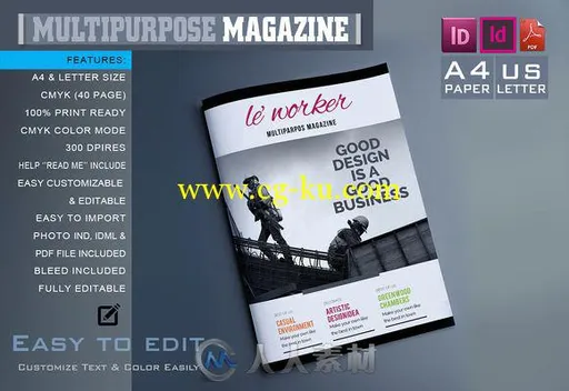 多用途杂志indesign排版模板Multipurpose Magazine Template 756801的图片1