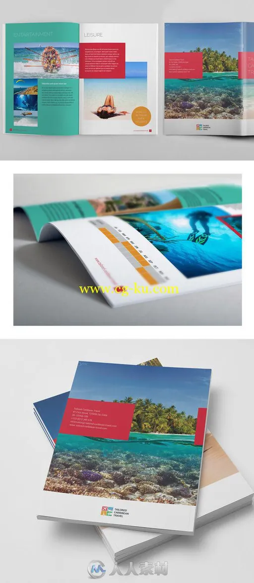 夏日沙滩多用途宣传册indesign排版模板Multipurpose Brochure 003的图片3