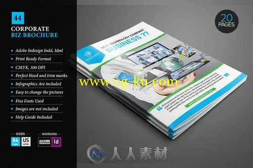 企业展示宣传手册indesign排版模板Corporate Brochure Template 45 754018的图片1