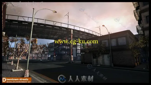 繁华的街道城市环境Unity3D资源素材的图片1