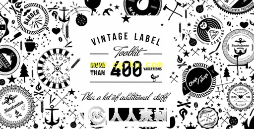 独特复古的标志LOGO演绎AE模板 Videohive Vintage Label Toolkit的图片1