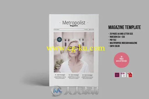 都市杂志indesign排版模板Metropolist Magazine的图片1