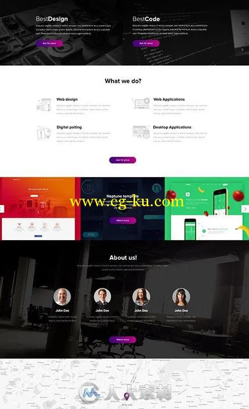 机构互动网页设计PSD模板PSD Web Template - Interactive Agency的图片1