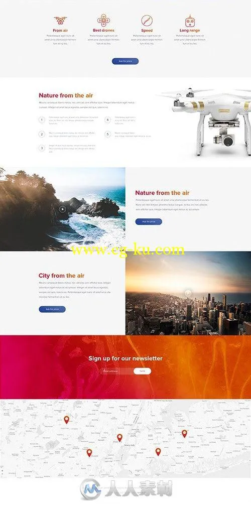 无人机介绍展示网页设计PSD模板PSD Web Template - DroneZone的图片1