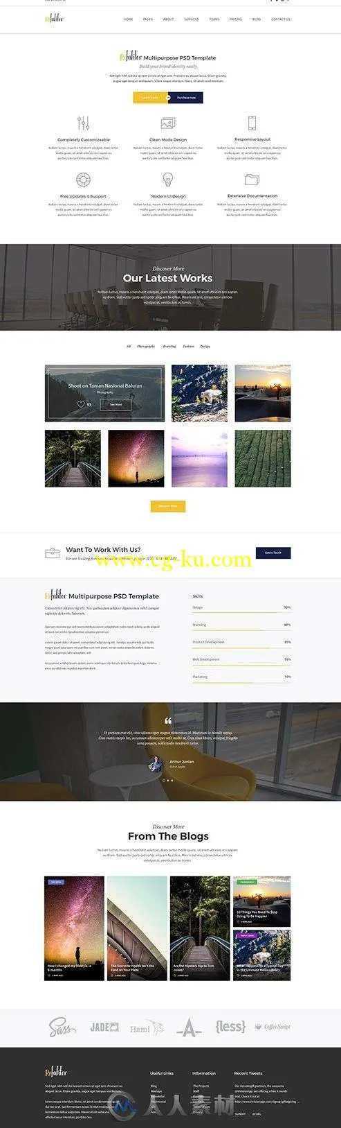 摩登展示网页设计PSD模板PSD Web Template - Refaktor的图片1