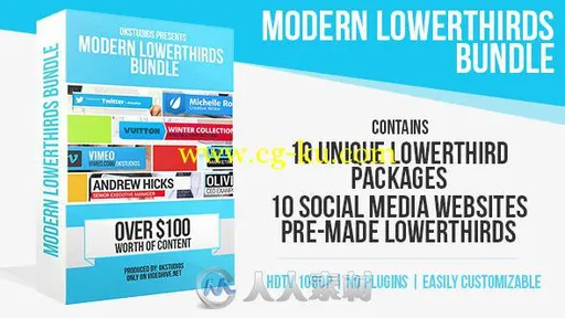 时尚独特的标题动画AE模板 Videohive Modern Lower Thirds Bundle (10 in 1)的图片1