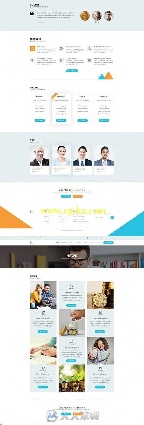 业务展示网页设计PSD模板PSD Web Template - Bplus的图片1