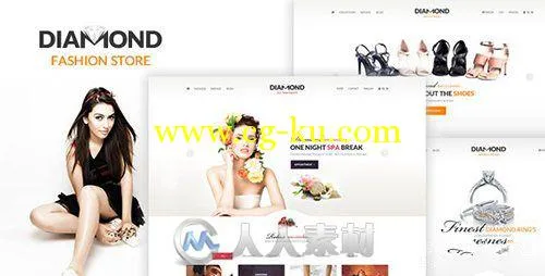 奢侈品网页设计展示PSD模板Diamond v1.0 - Multi-Purpose eCommerce PSD的图片1