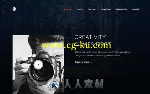 摄影师和作品集展示网页设计PSD模板PSD-Web-Template-Creato的图片2