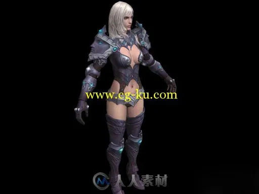 帅酷女战士3D模型的图片1